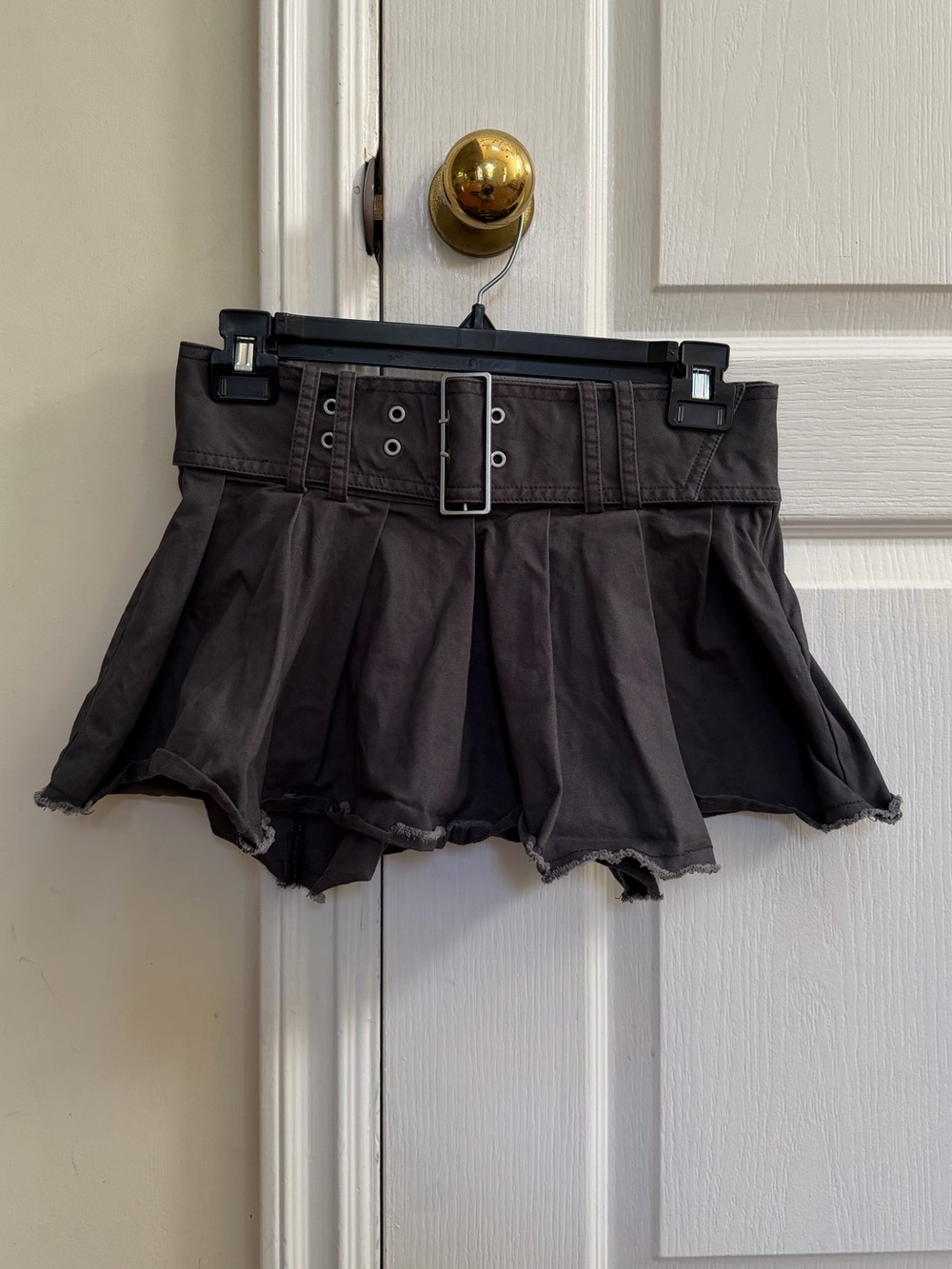 Urban Outfitters BDG Dark Gray Pleated Mini skirt with Buckle Belt